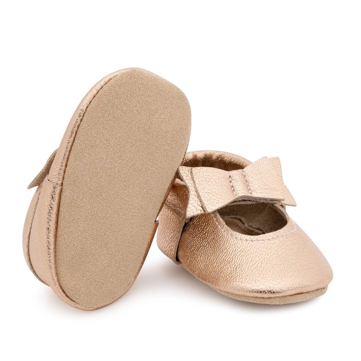 Rose Gold Bow Moccasins