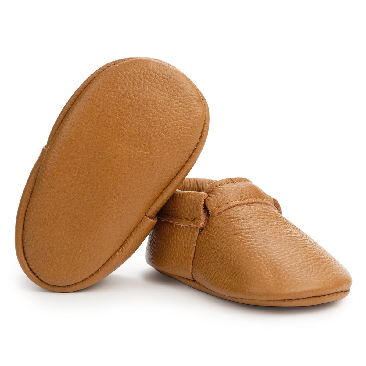 Classic Brown Fringeless Moccasins