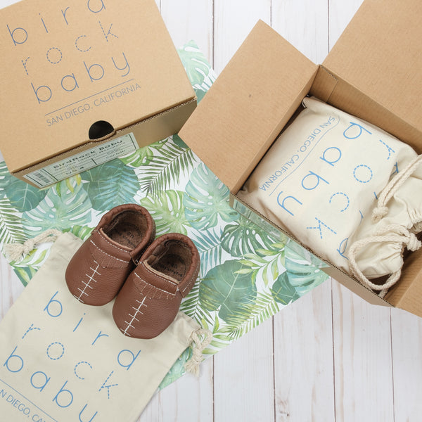 Touchdown Baby Moccasins, Genuine Leather BirdRock Baby