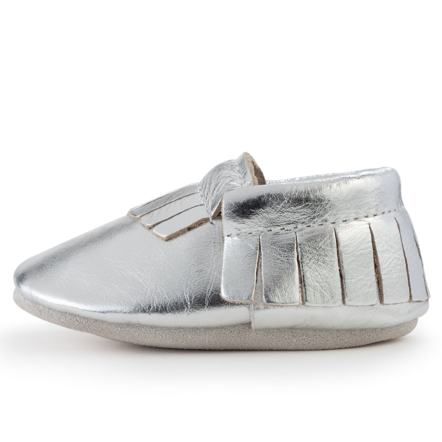 Silver Baby Moccasins