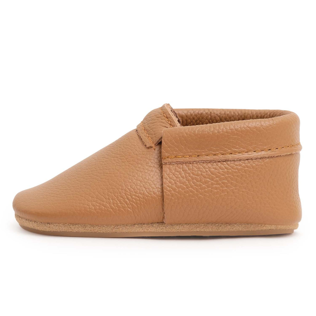 Classic Brown Hard Sole Fringeless Moccasins