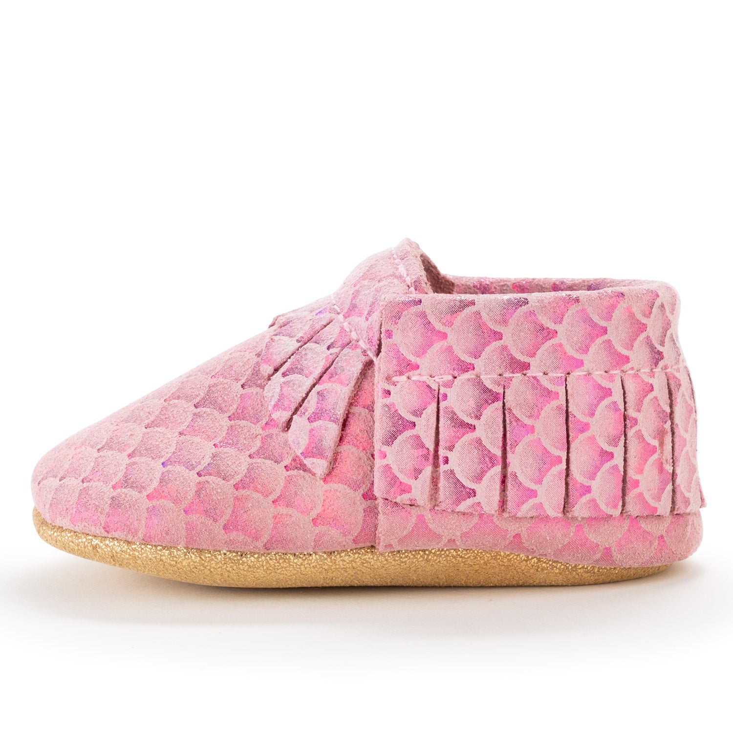 Pink Mermaid Baby Moccasins