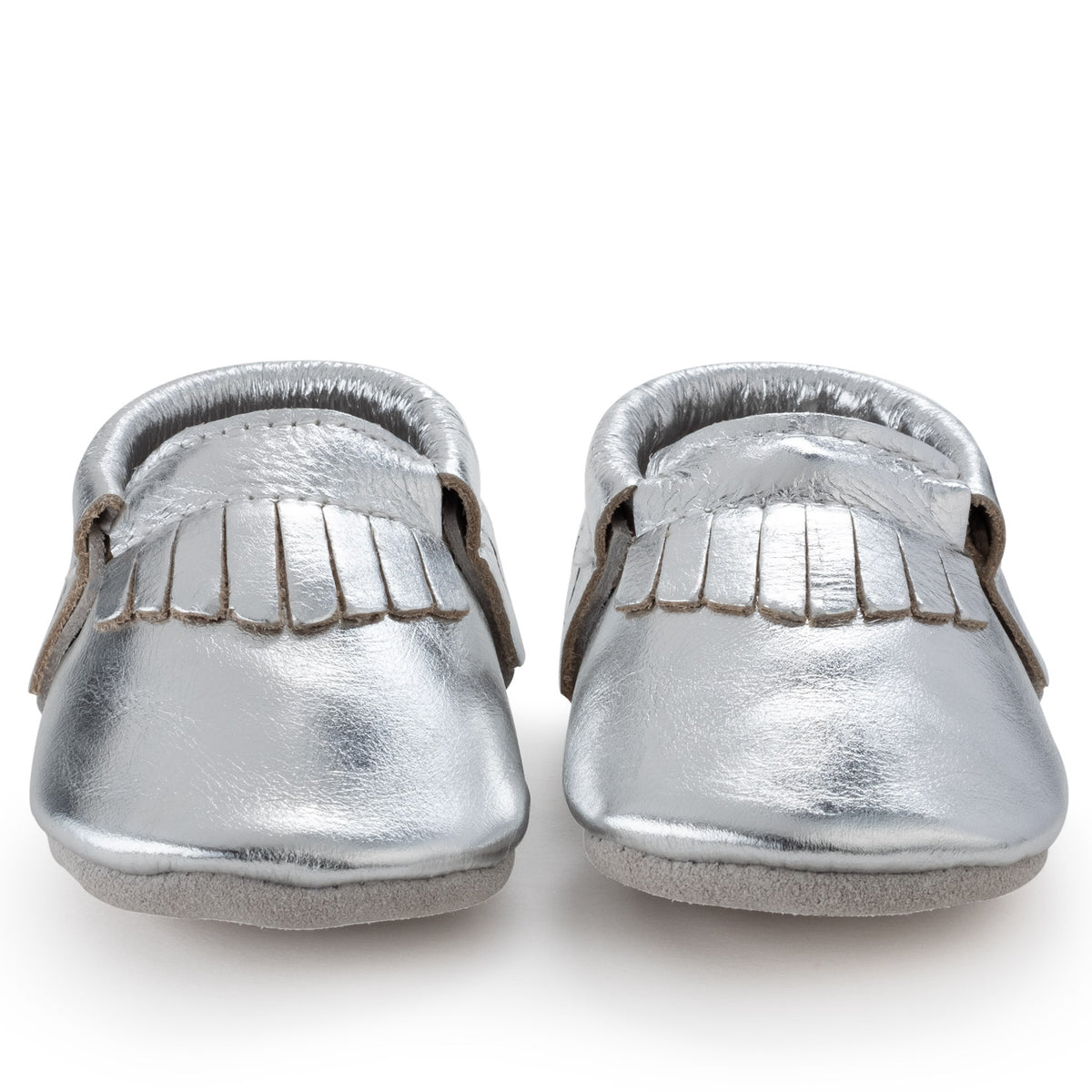 Silver Baby Moccasins