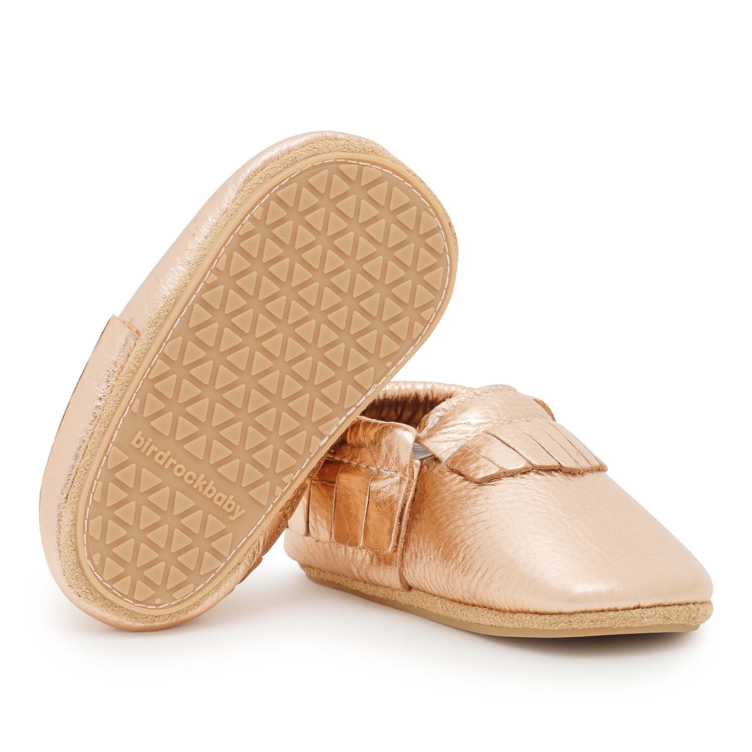 Rose Gold Hard Sole Moccasins