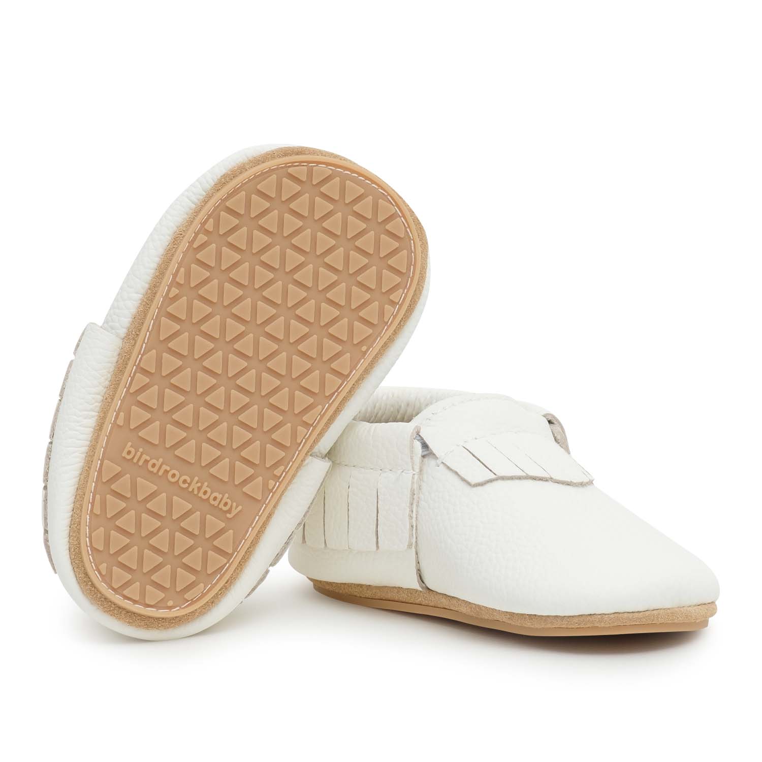 Pearl White Hard Sole Moccasins