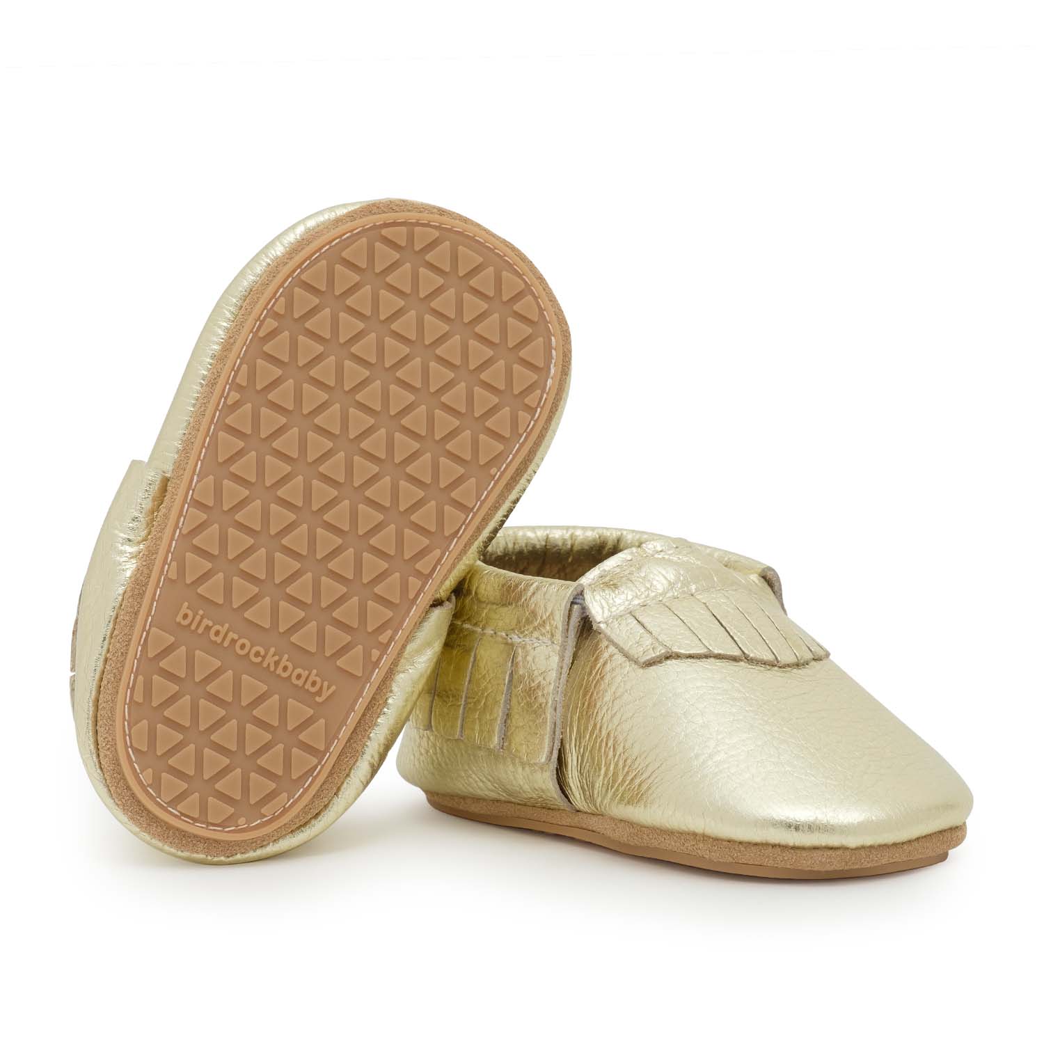 Gold Hard Sole Moccasins BirdRock Baby
