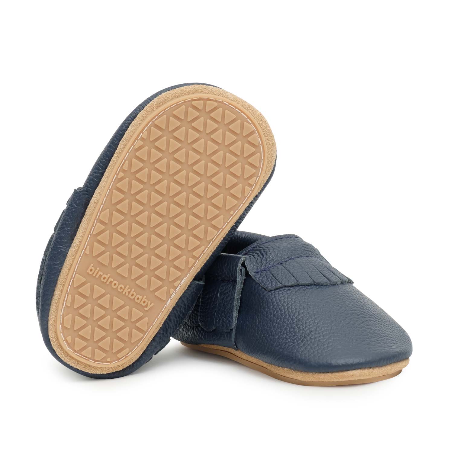 Navy Blue Hard Sole Moccasins