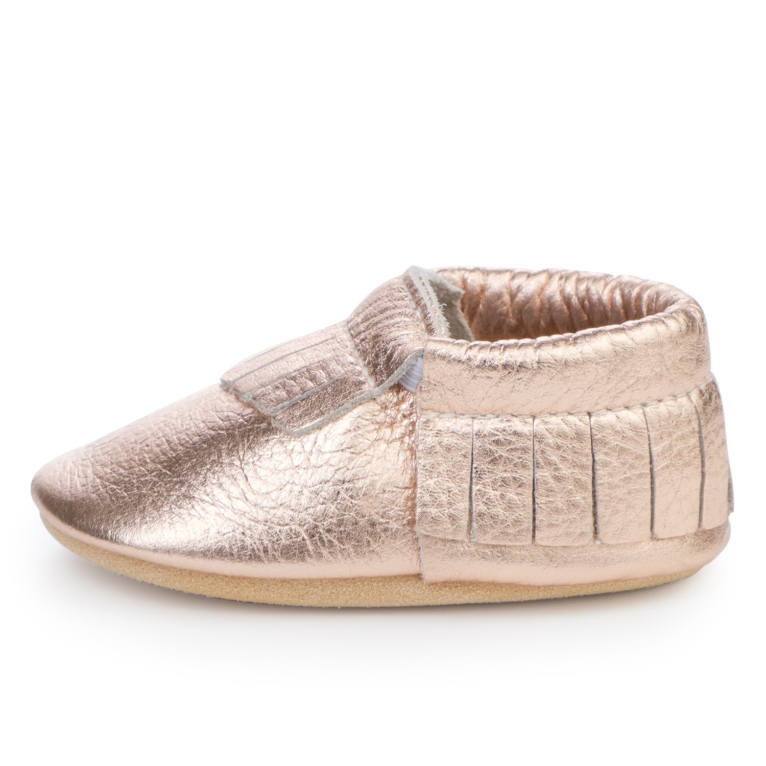 Rose Gold Baby Moccasins